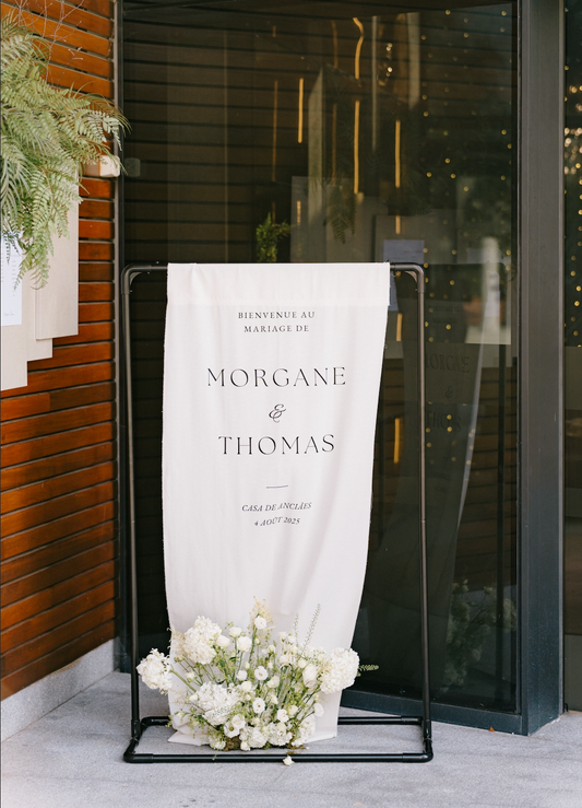 Panneau de bienvenue en lin