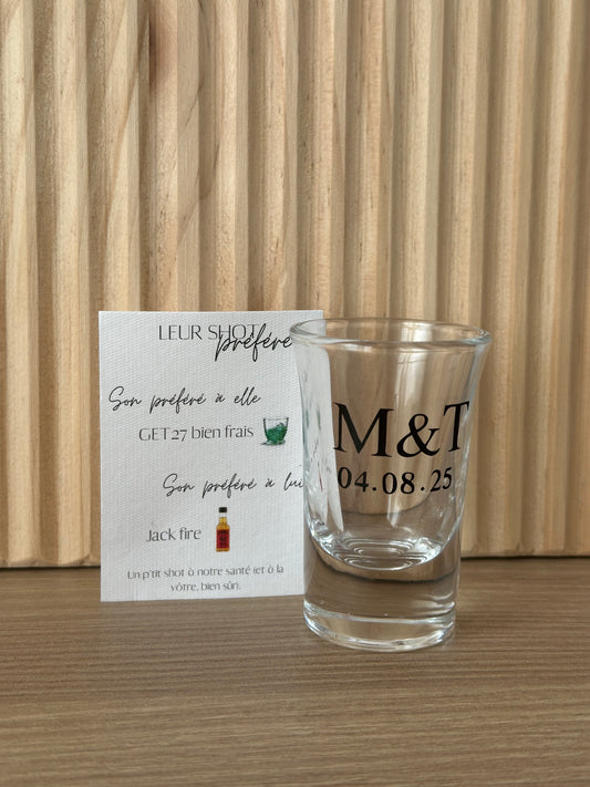 Verre à shot avec carte de préférence